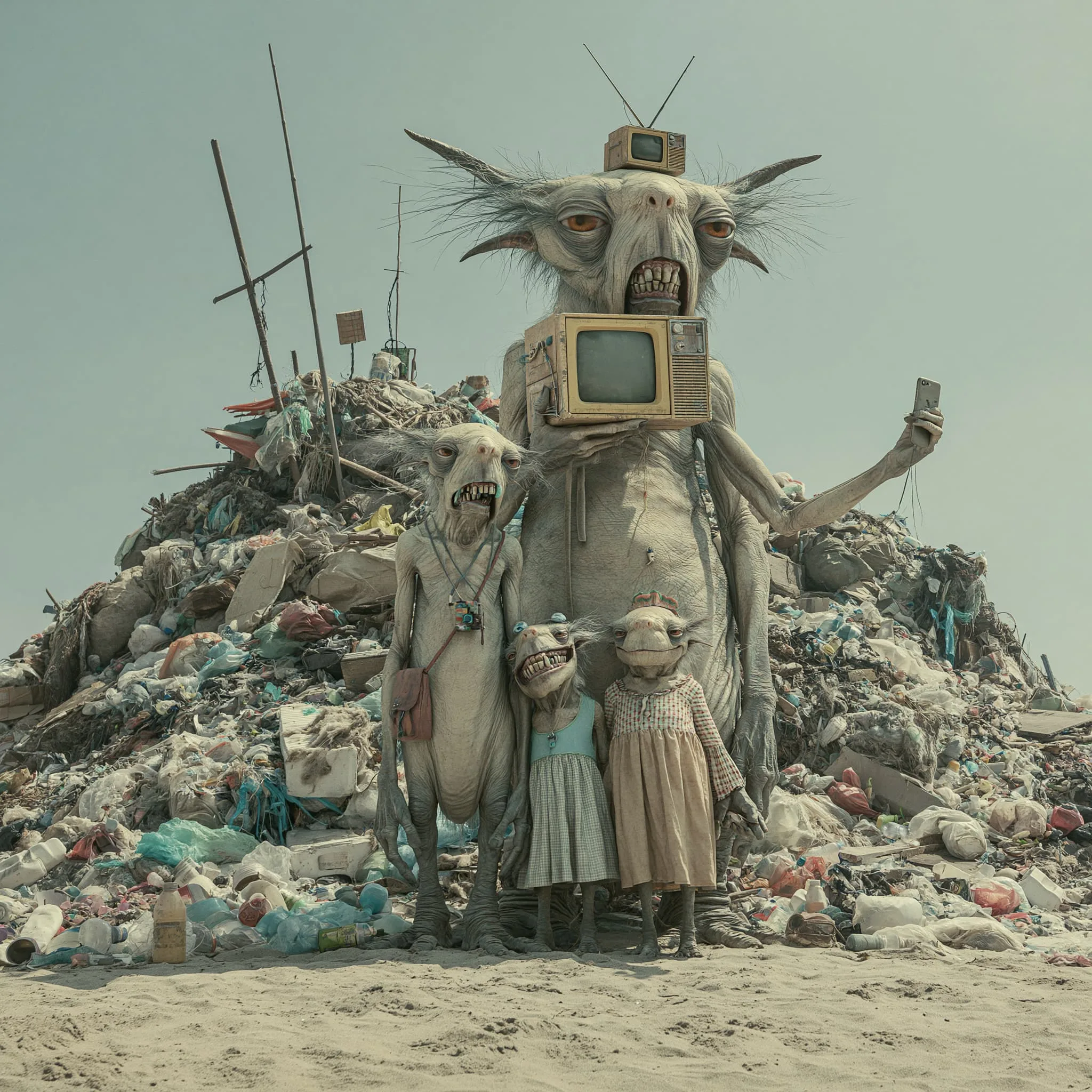 Wonderful Vacation in Plastic-Trash monument
