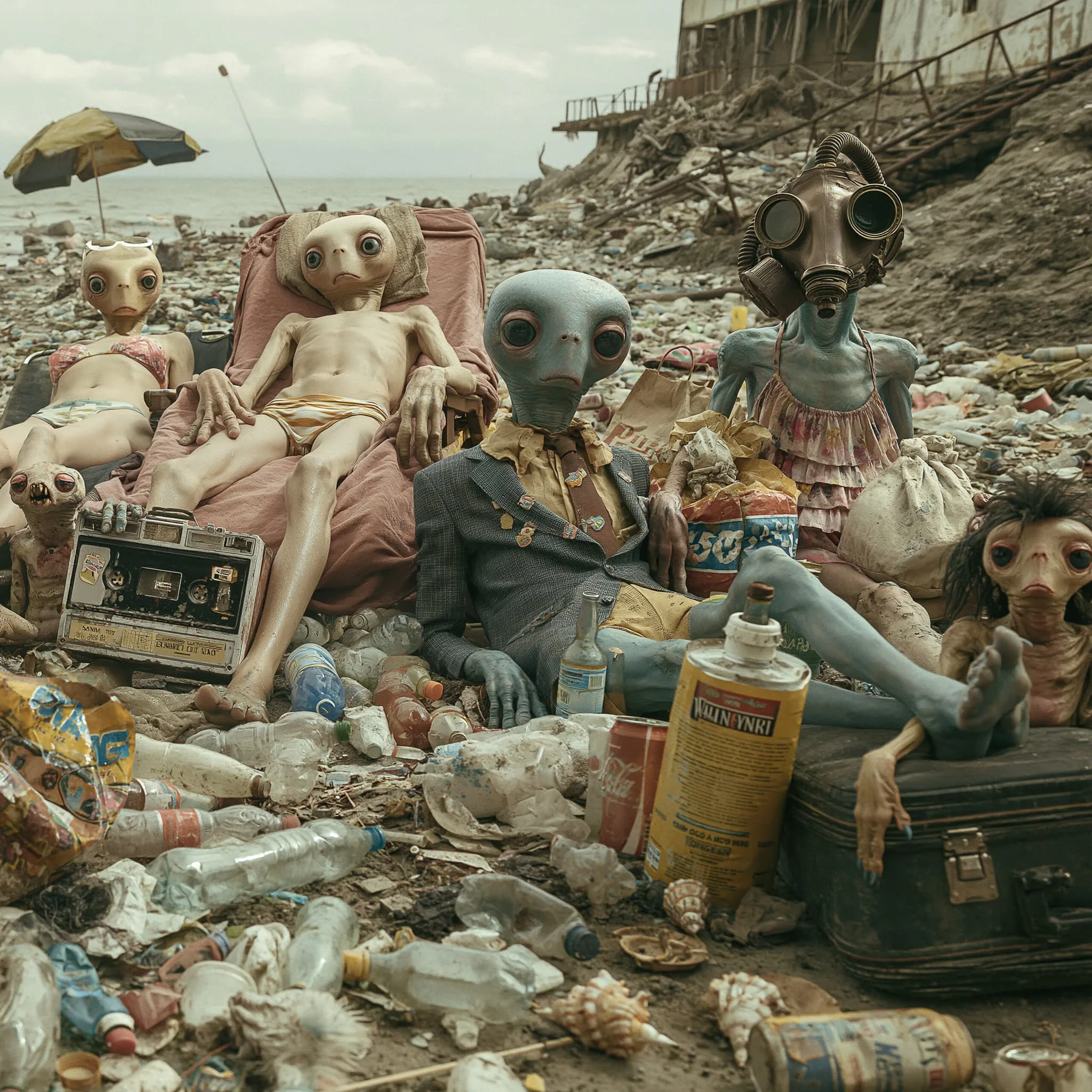 Wonderful Vacation in Plastic-Sunbathing